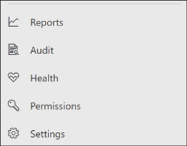 The quick launch menu for The Microsoft Defender portal permissions and reporting, on the left navigation pane in the Microsoft Defender portal.