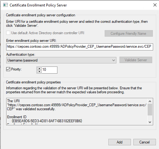 Validate certificate. Certificate of Enrollment. Web Enrollment Certification. URL сервера политики регистрации сертификатов. Active Directory Certificate services как заполнить.
