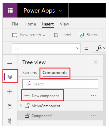 Kreirajte novu prilagođenu komponentu koristeći prikaz stabla.