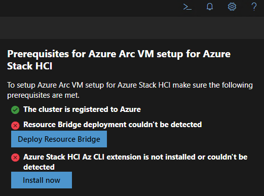 [Windows Admin Center Deploy Resource Bridge button screenshot