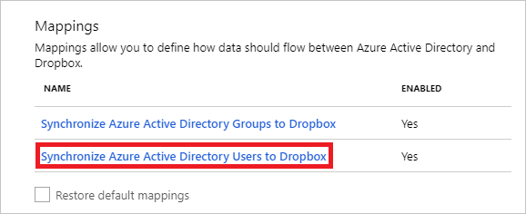Dropbox User Mappings