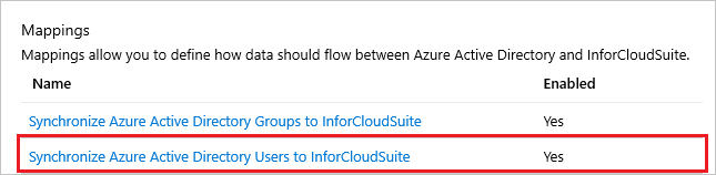 Infor CloudSuite User Mappings