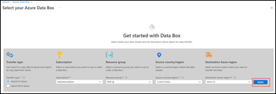 Välj Data Box Disk-alternativ