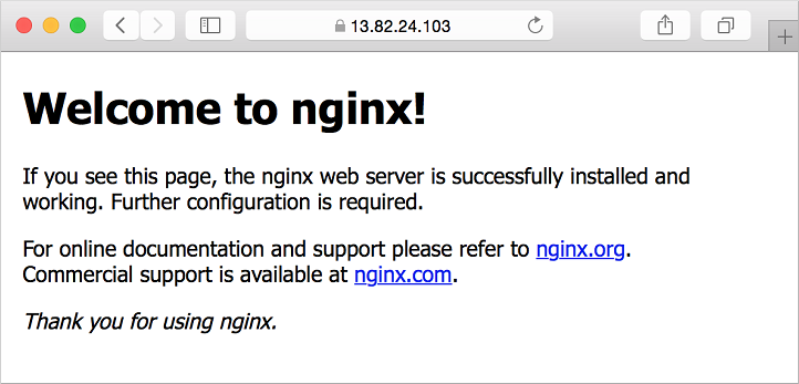 Visa skyddad NGINX-webbplats som körs