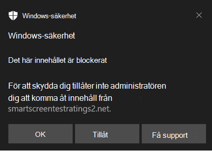 Windows-säkerhet meddelande om nätverksskydd.