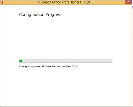 Skärmbild av felinformationen när du konfigurerar Microsoft Office Professional Plus 2013.