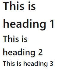 Skärmbild som visar rubriknivåerna H1, H2 och H3.