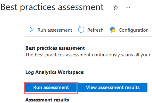 Screenshot showing run assessment.