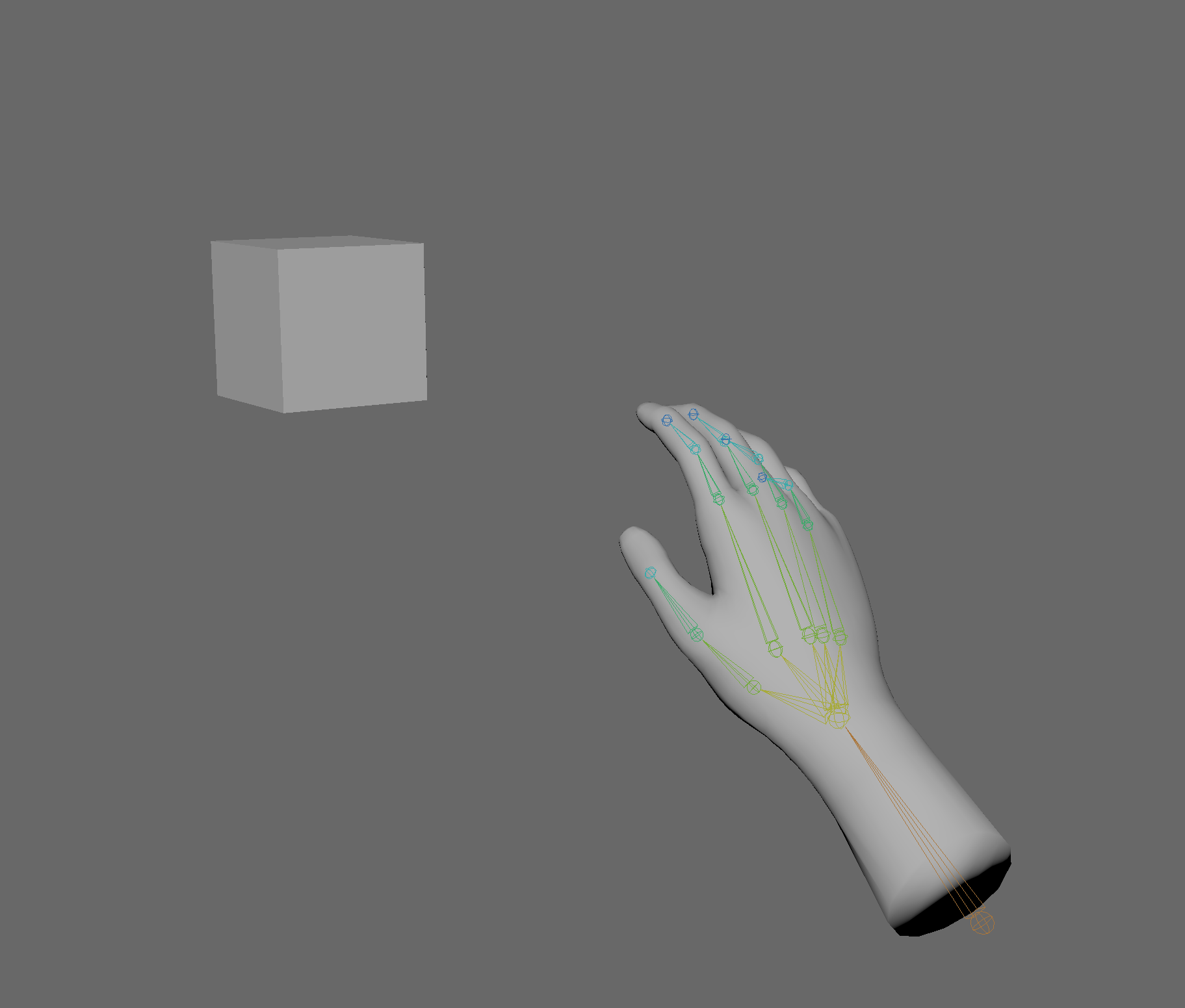 Exempel på animerade händer i Maya