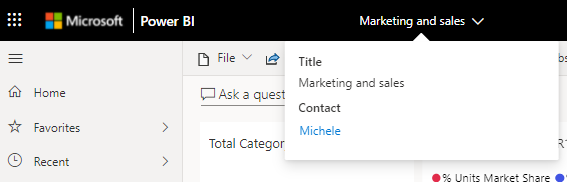 Marketing and sales dashboard dropdown