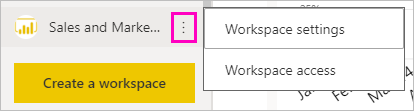 Screenshot of Workspace settings.
