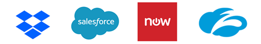 DropBox, Salesforce ve diğerleri için logoları gösteren resim.