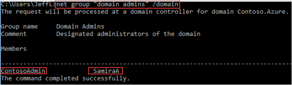 Enumerate all members of the Domain Admins group.