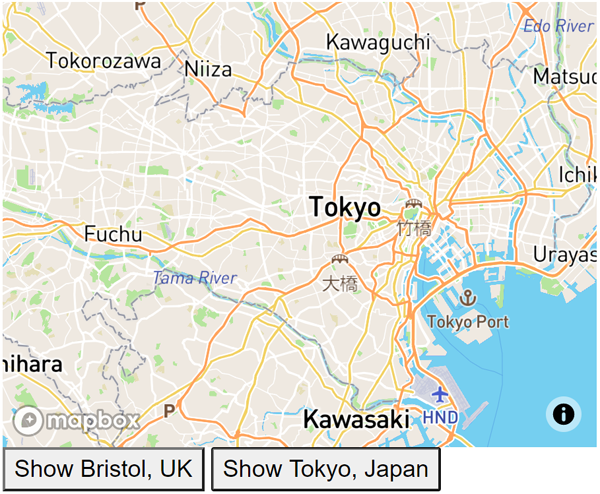 Esistol, Birleşik Krallık ve Tokyo, Japonya ' ı seçmek için bkz. Tokyo 'daki mapbox açık Haritası