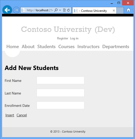 Öğrenci Ekle Sayfa Geliştirme