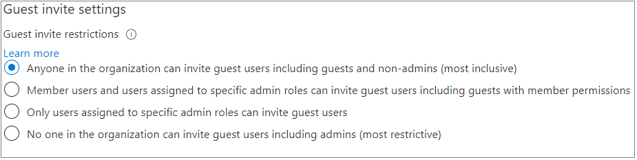 Guest invite settings
