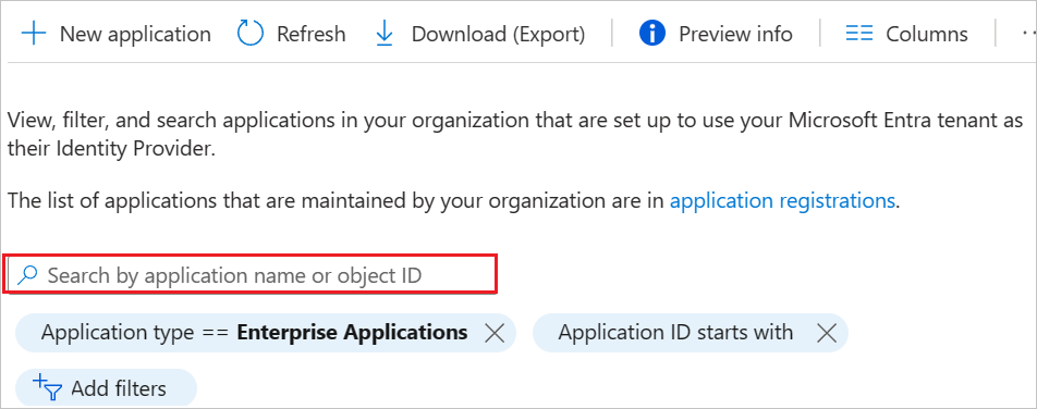 Uygulamalar listesindeki SAP Cloud Identity Services bağlantısının ekran görüntüsü.