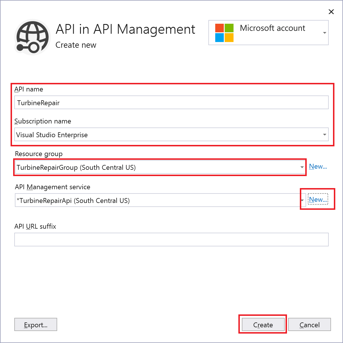 API ile API Management örneği oluşturma