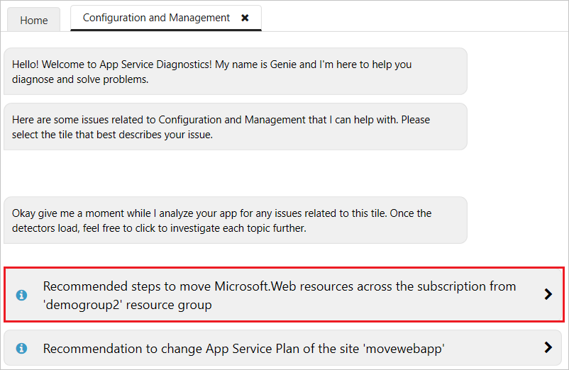 Screenshot of the Recommended Steps option in the Migration Options section.