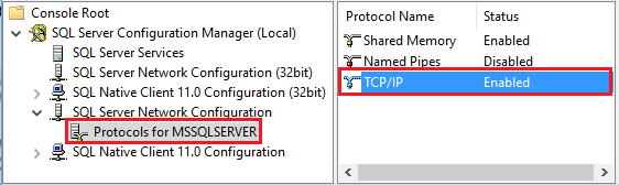 TCP/IP'yi etkinleştirme