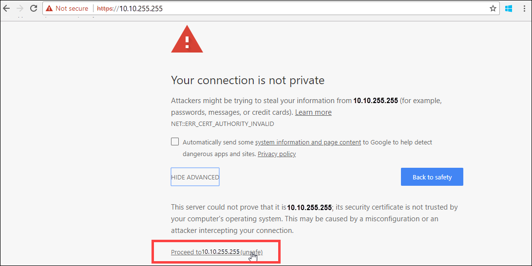 Web sitesi güvenlik sertifikası hata iletisi