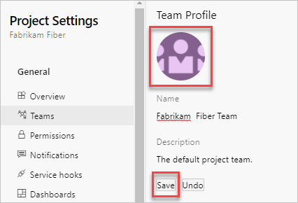 Screenshot of team details and profile pic update screen.