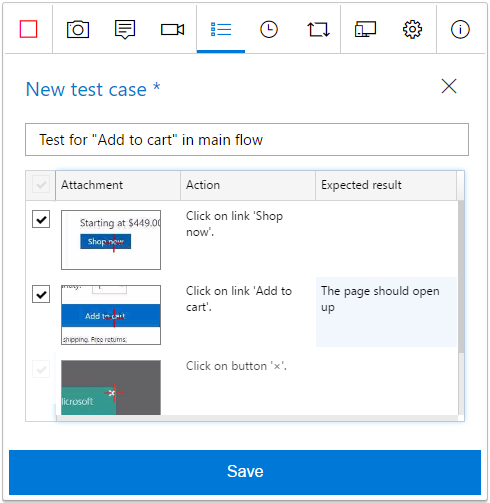 Screenshot showing editing a new test case.