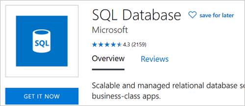 Screenshot that shows the SQL Get It Now button.