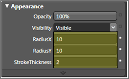 The appearance settings for glassCube