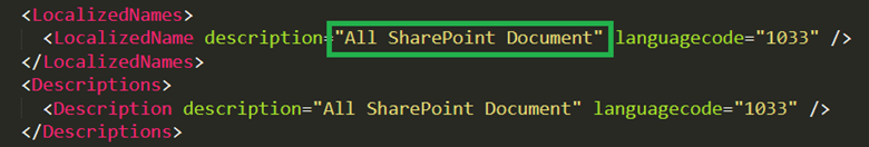 Tüm SharePoint Belgeleri için arama layoutxml'i.