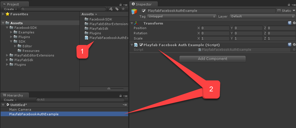 Add example script to game object