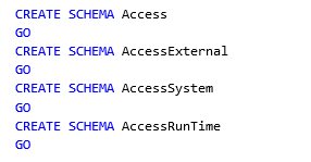 Create SCHEMA söz dizimini yeni sorguya ekleme ekran görüntüsü.