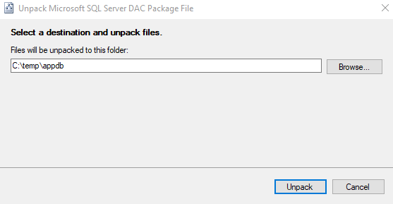 Hedef konumu seçtiğiniz D A C Paket Dosyasını Paketten Çıkar penceresinin ekran görüntüsü.