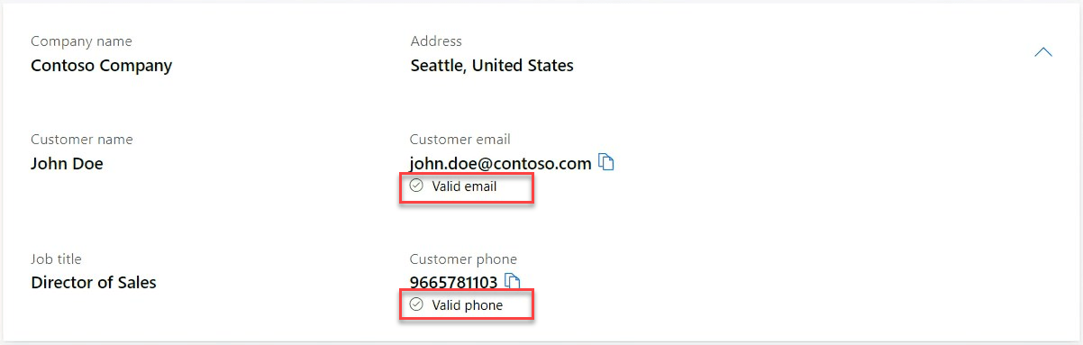 İş Ortağı Merkezi'nde telefon numarasının ve e-posta adresinin geçerli olduğuna ilişkin vurgulanmış göstergeler içeren market teklifi müşteri adayının ekran görüntüsü.