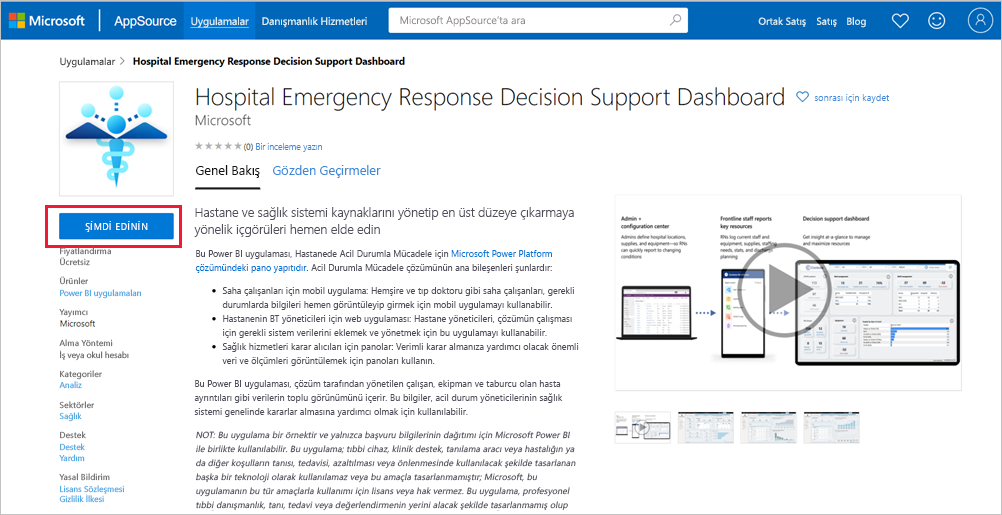 Hospital Emergency Response Decision Support Dashboard app in AppSource