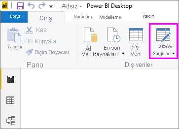 Screenshot of Power BI Desktop, highlighting the Transform data selection.