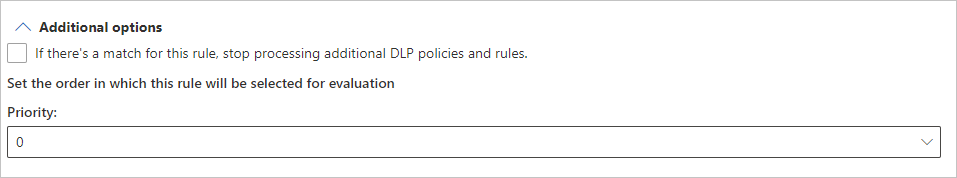 Screenshot of D L P additional options section.