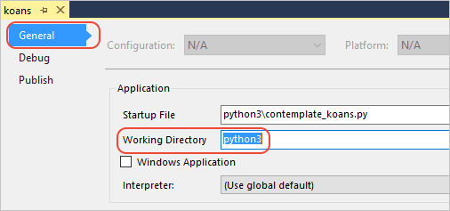 Setting the working directory for a Python project
