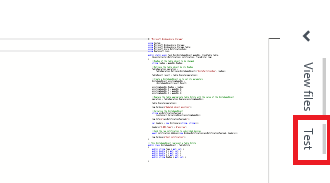 Sağ tarafta 'Test' vurgulanmış işlevler sayfasının ekran görüntüsü.