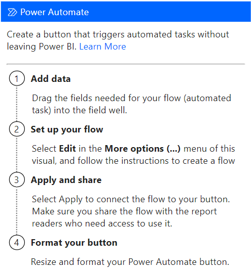 Power Automate new visual added to the report.