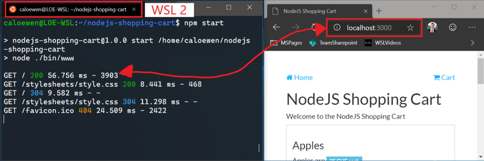 Added connecting via localhost to WSL 2 Linux apps from Windows and global WSL configuration options.