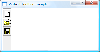 screen shot showing a dialog box with three toolbar items arranged vertically, each of which has only an icon