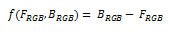 Mathematical formula for a subtract blend effect.