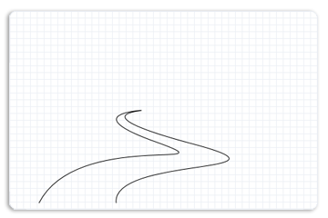 illustration of bezier curves that show a river