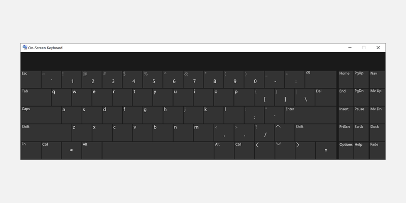 Screenshot of the On-Screen Keyboard.