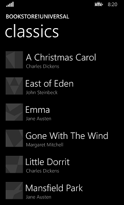 the ported windows phone store app