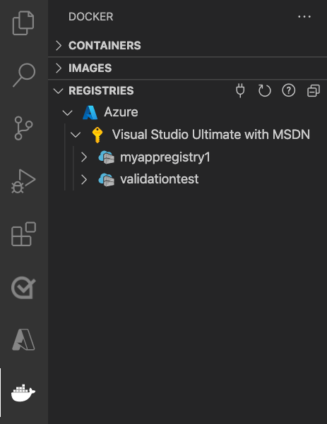 屏幕截图显示已展开的 Azure 的注册表值。