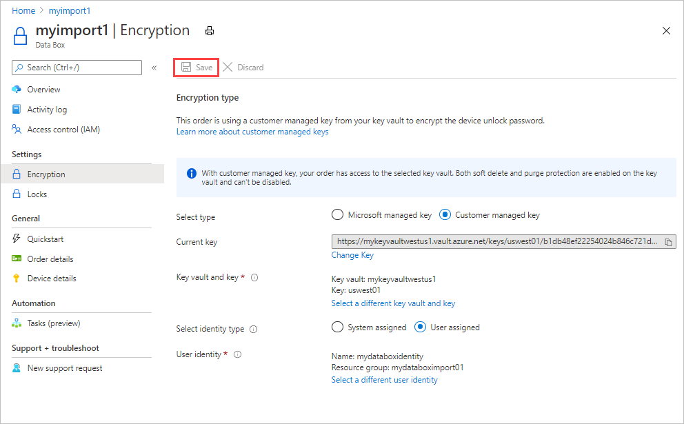 Save updated encryption settings - 1