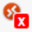 The Azure Virtual Desktop program icon with a red square with an x that indicates multimedia redirection isn't working.