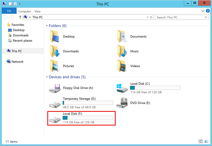 屏幕截图显示了 文件资源管理器 中的 F 本地磁盘。